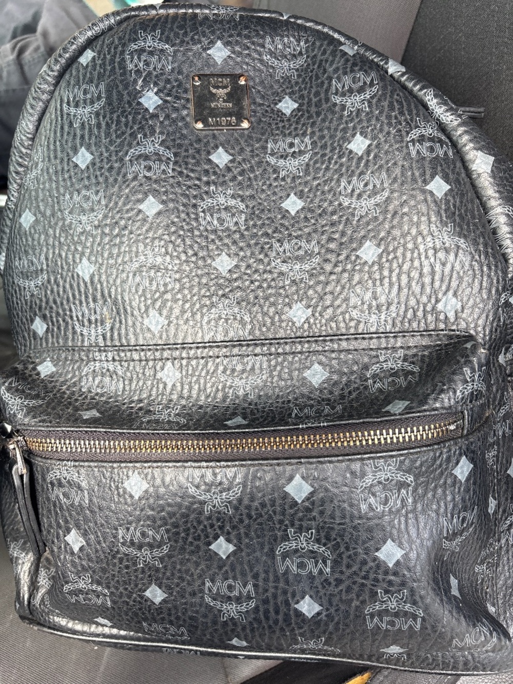 MCM leather Stark Side Studs Backpack In Visetos